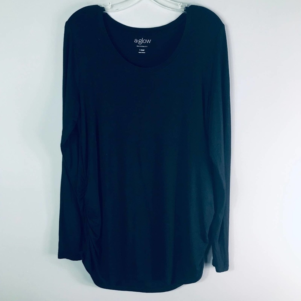 NWOT LS Black "A Glow" Maternity Tee